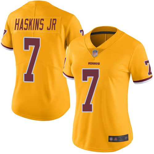Washington Redskins Limited Gold Women Dwayne Haskins Jersey NFL Football #7 Rush Vapor->youth nfl jersey->Youth Jersey